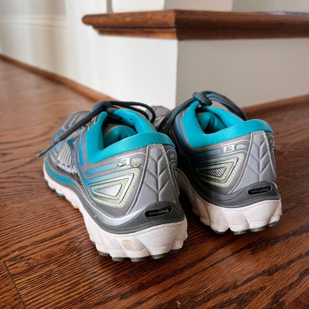 Brooks Glycerin 13 Womens 10 Running Shoes Teal Silver Sneakers 1201971B030 - Picture 9 of 14